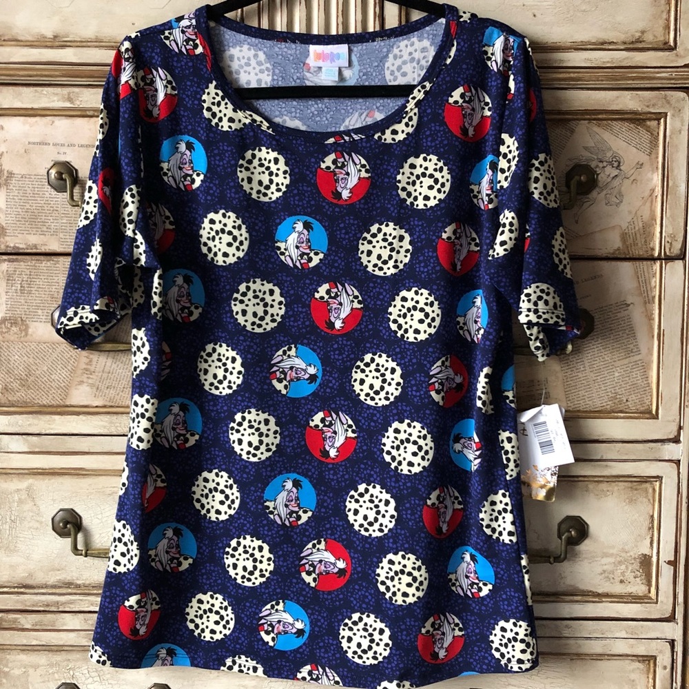 ♦️2/$30 Disney Villains Cruella Gigi LuLaRoe Top